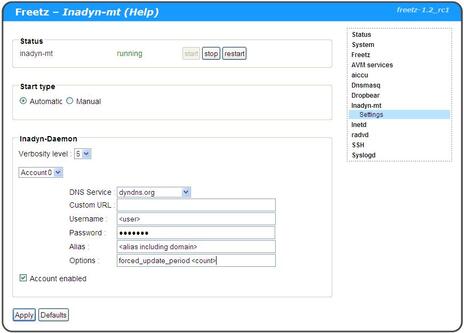 Howto Inadyn Setup